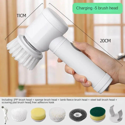 Perie electrică de curățare multifuncțională pentru bucătărie și baie - Scrubber portabil fără fir pentru vase, oale și tigăi
